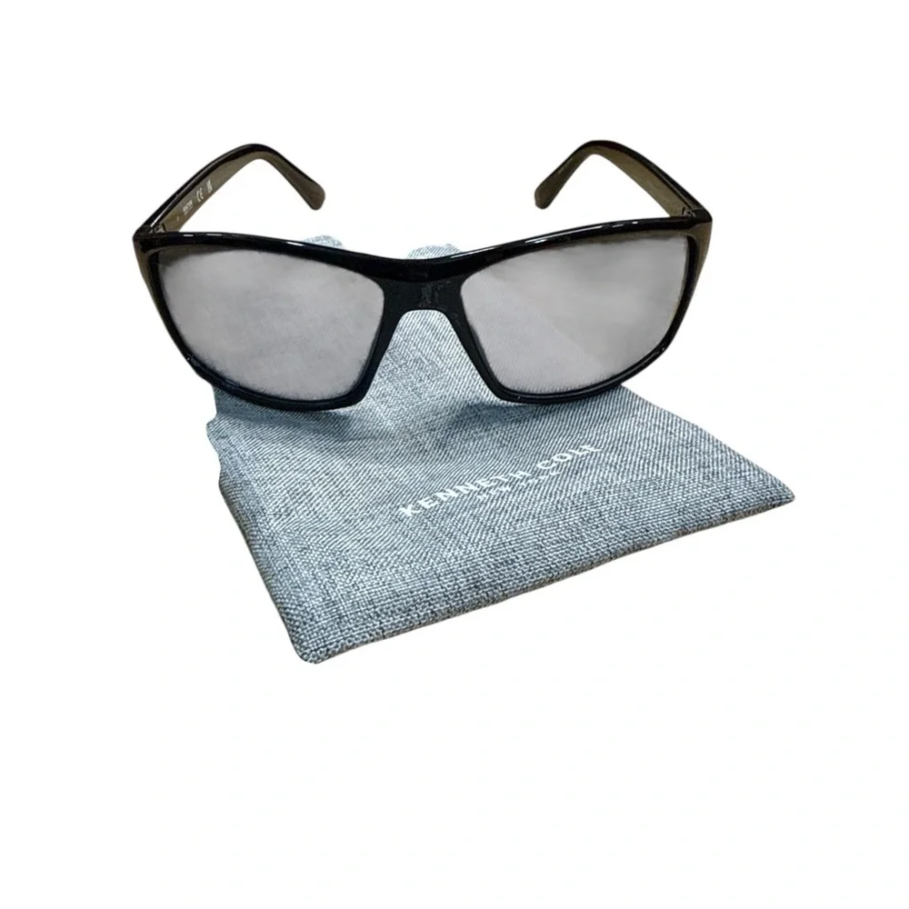 Kenneth Cole Reaction Glossy Black Sunglasses KC1384 Sport Golf Unisex